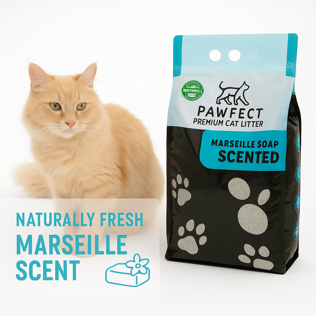 Marseille Soap Scented Cat Litter – 37.8 lbs. / 20 L, Fast Clumping, Natural Odor Absorption, Lightweight Formula + Free Scoop, Made with Turkish White Bentonite