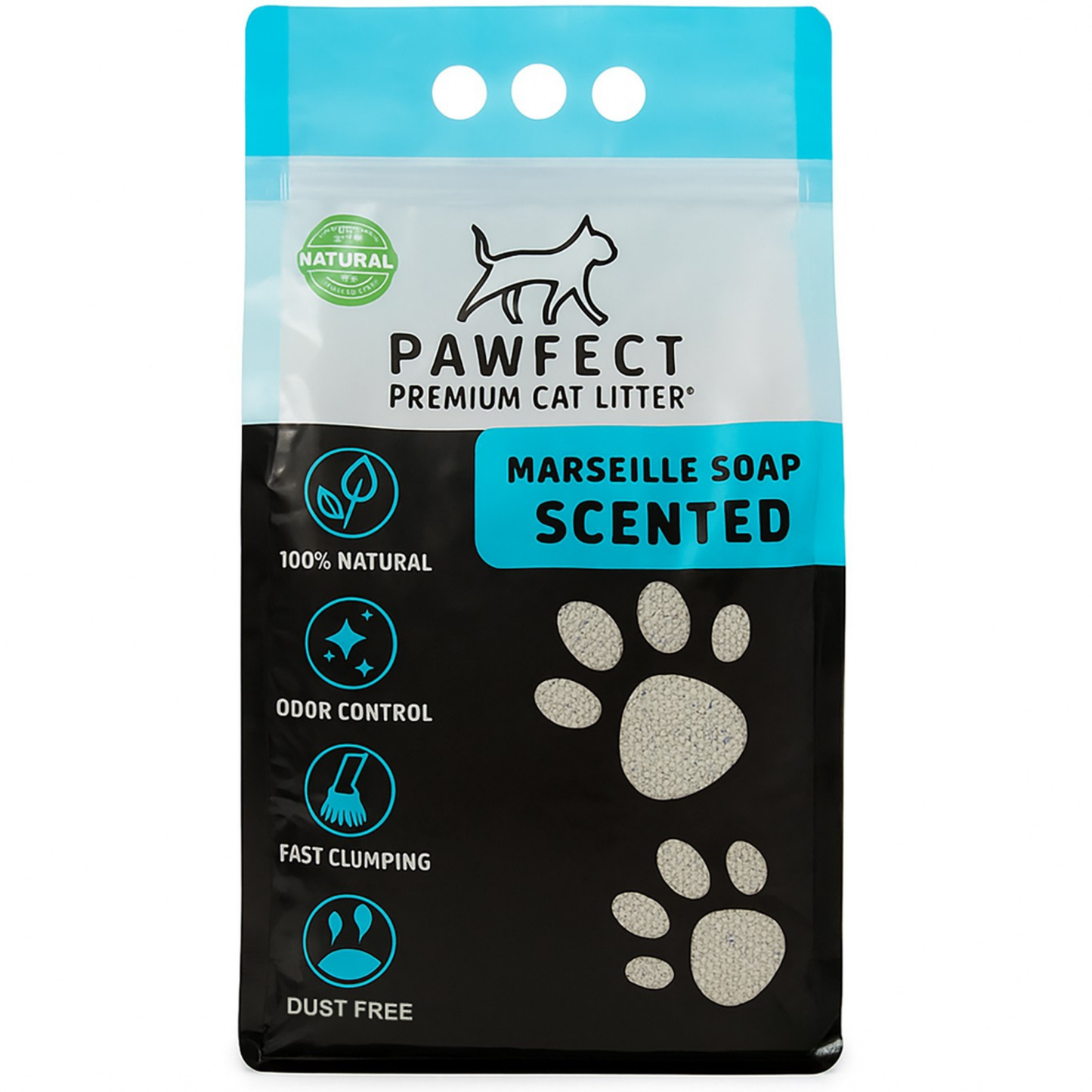 Marseille Soap Scented Cat Litter – 17.2 lbs. / 9 L, Fast Clumping, Natural Odor Absorption, Lightweight Formula + Free Scoop, Made with Turkish White Bentonite
