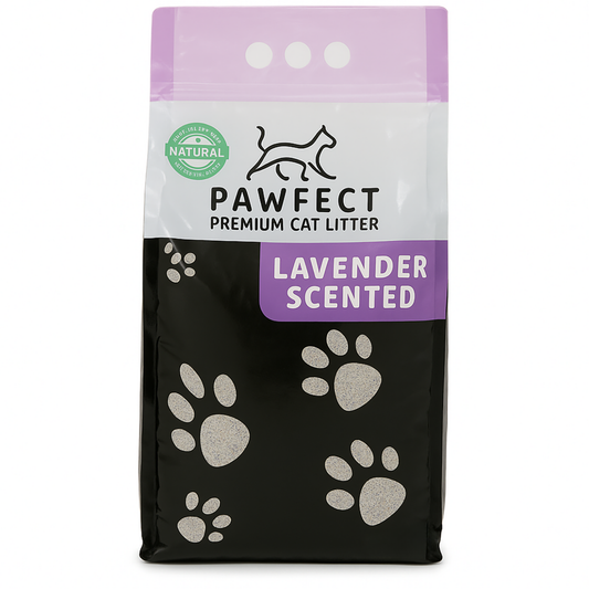 Lavender Scented Cat Litter – 9.6 lbs. / 5 L, Fast Clumping, Natural Odor Absorption, Lightweight Formula, Made with Turkish White Bentonite