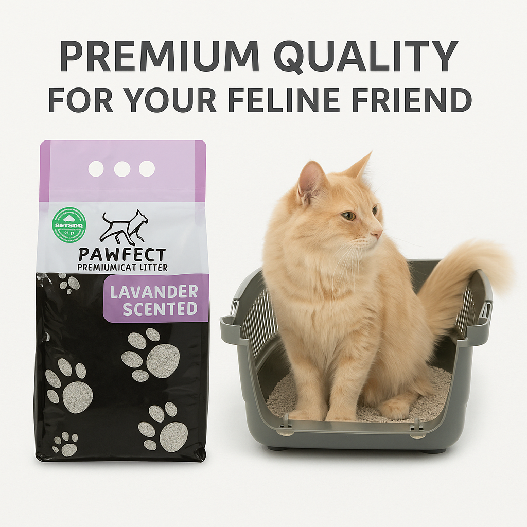 Lavender Scented Cat Litter – 17.2 lb / 9 L, Fast Clumping, Natural Odor Absorption, Lightweight Formula + Free Scoop, Made with Turkish White Bentonite
